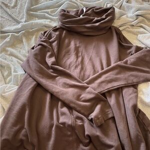 Athleta Chocolate Brown Cowl Neck Sweater